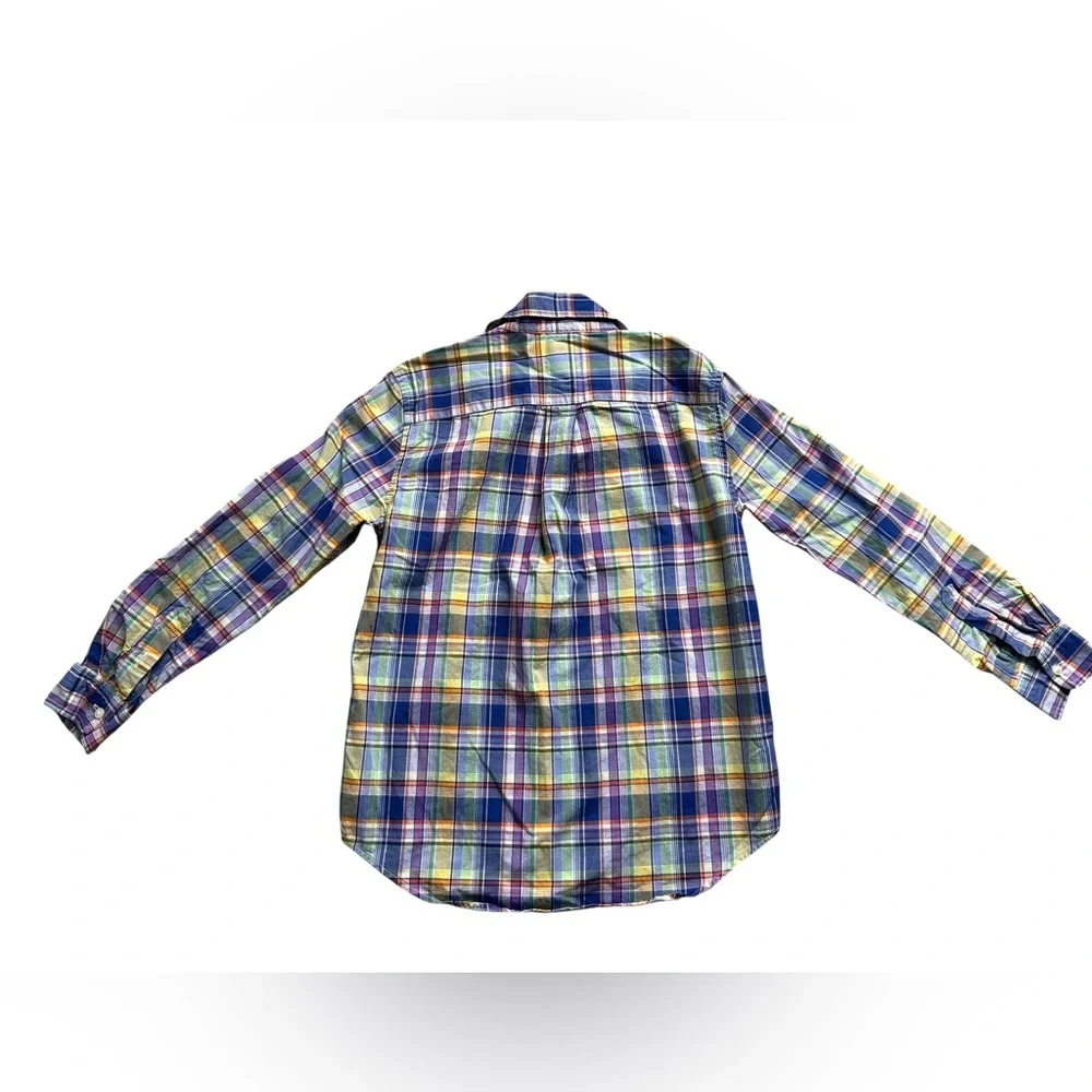 Ralph Lauren Plaid Button Down Shirt Boys 7 Cotton Lightweight Preppy